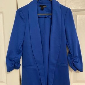 Blue drape blazer